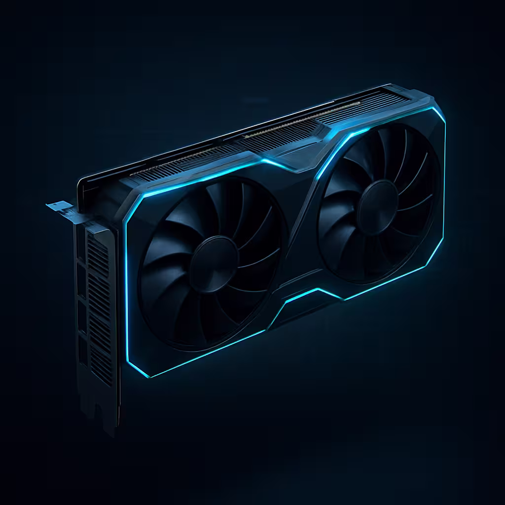 Illustration of a graphics card; not a photograph of tested hardware